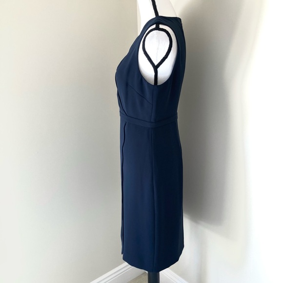 NWT J. Crew Scallop Faux Wrap Crepe Sheath Dress Size 8 - Picture 5 of 11